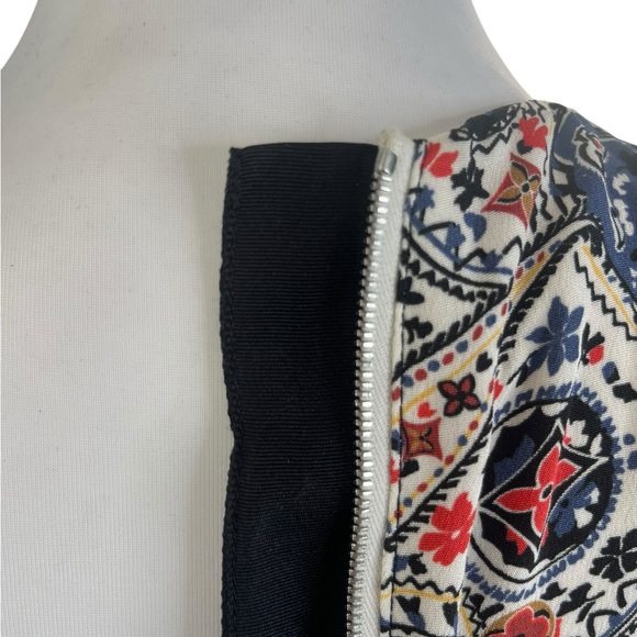 Louis Vuitton Navy Blue, Red, and Cream Floral Dress Size 36 - Picture 7 of 14